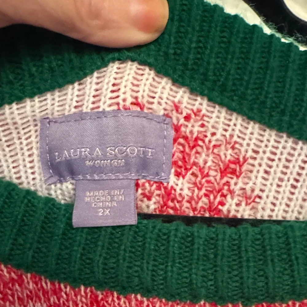Festive Penguin Sweater - Red and Green Holiday Christmas - Picture 2 of 3